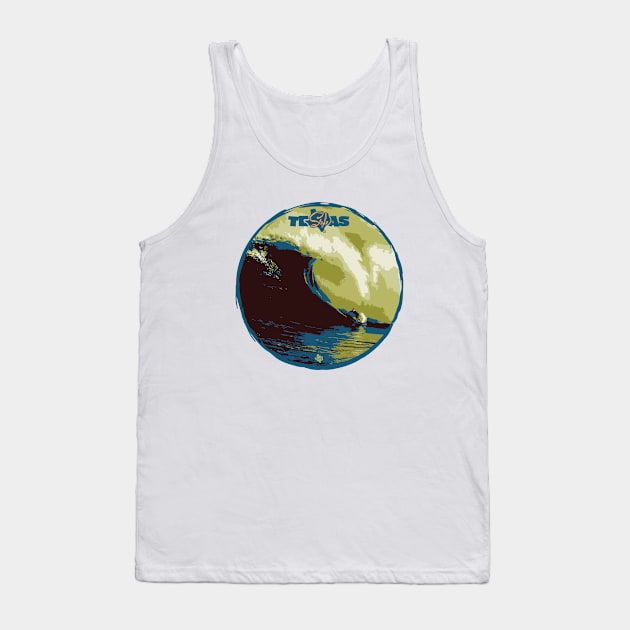 Texas Style Lone Surfer Tank Top by CamcoGraphics